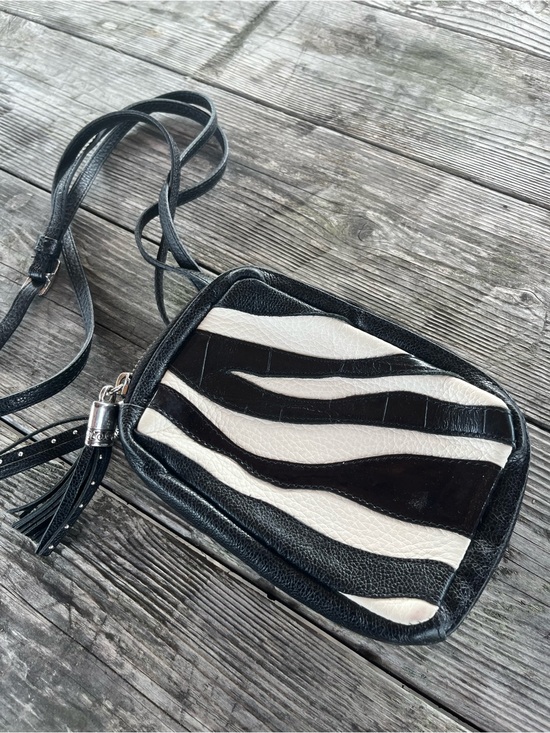 Brighton Handbags - Brighton Black & White Zebra Crossbody Bag - Stylish Women's Shoulder Bag